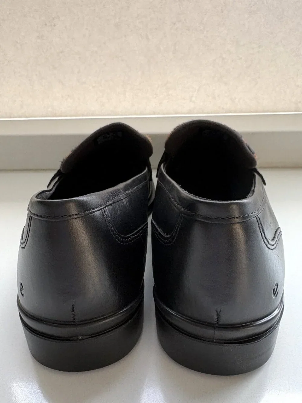 Ecco Dress Classic 15 Penny Loafers Slip On Black Leopard Size 39 US 8 - 8.5 NEW